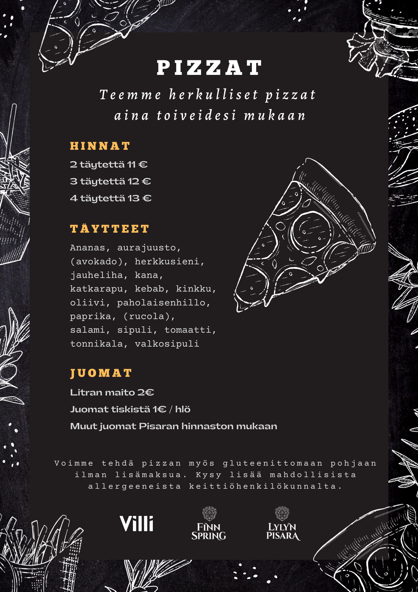 Pisaran pizzamenu